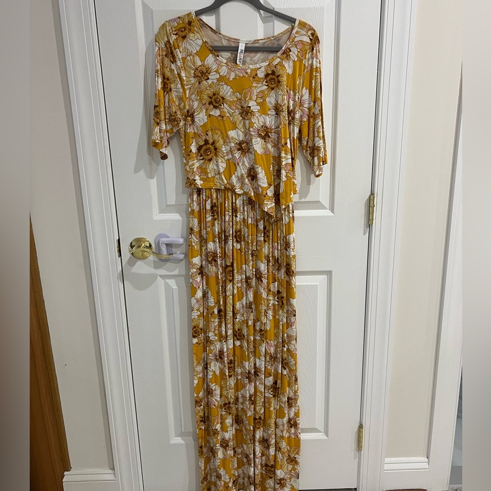 Latched Mama Floral Nursing/Maternity Maxi Dress